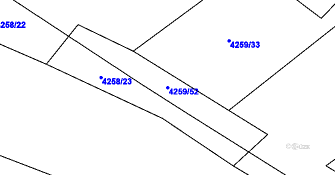 Parcela st. 4259/52 v KÚ Týnec nad Sázavou, Katastrální mapa