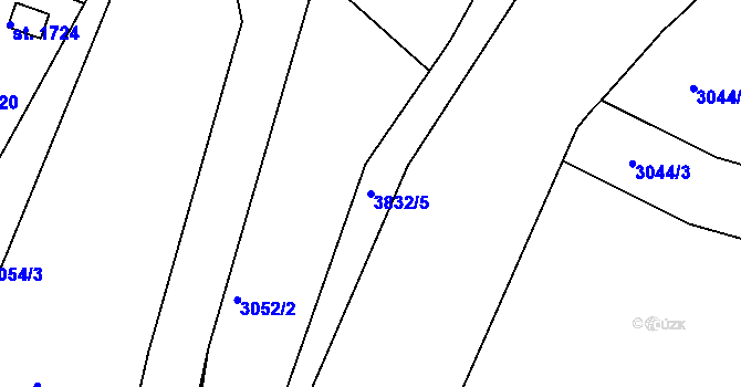 Parcela st. 3832/5 v KÚ Týnec nad Sázavou, Katastrální mapa