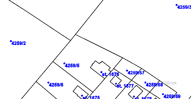 Parcela st. 4259/56 v KÚ Týnec nad Sázavou, Katastrální mapa