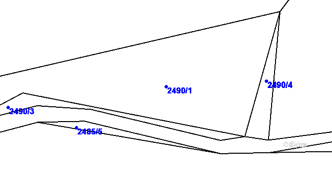 Parcela st. 2490/1 v KÚ Týnec nad Sázavou, Katastrální mapa