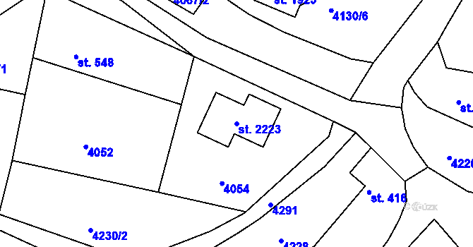 Parcela st. 2223 v KÚ Týnec nad Sázavou, Katastrální mapa