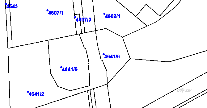 Parcela st. 4641/6 v KÚ Týnec nad Sázavou, Katastrální mapa