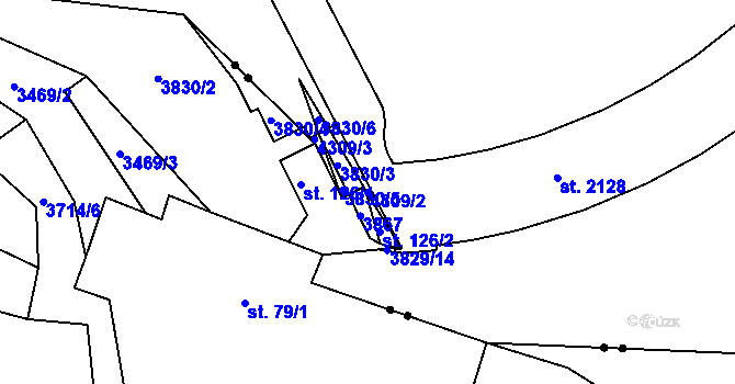 Parcela st. 4309/2 v KÚ Týnec nad Sázavou, Katastrální mapa