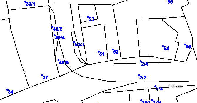 Parcela st. 51 v KÚ Týneček, Katastrální mapa