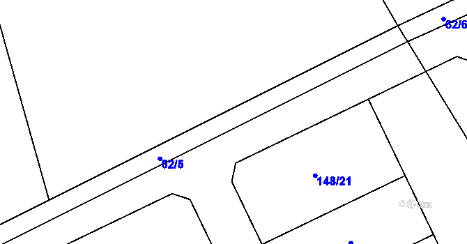 Parcela st. 62/5 v KÚ Týneček, Katastrální mapa