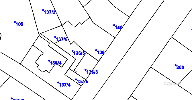 Parcela st. 138 v KÚ Týneček, Katastrální mapa