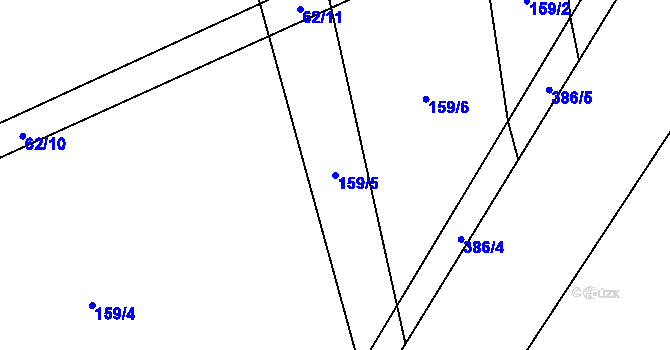 Parcela st. 159/5 v KÚ Týneček, Katastrální mapa