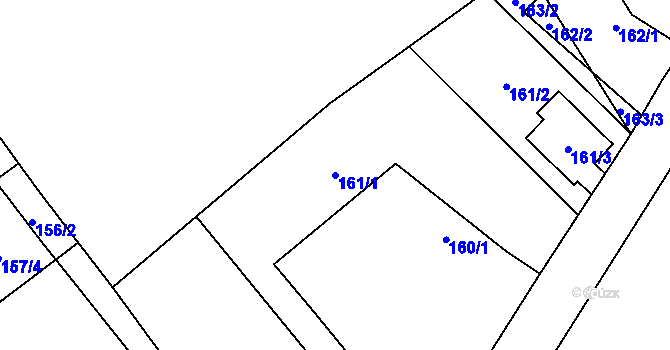 Parcela st. 161/1 v KÚ Týneček, Katastrální mapa