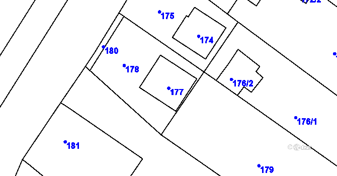 Parcela st. 177 v KÚ Týneček, Katastrální mapa
