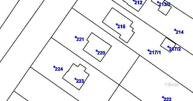 Parcela st. 220 v KÚ Týneček, Katastrální mapa
