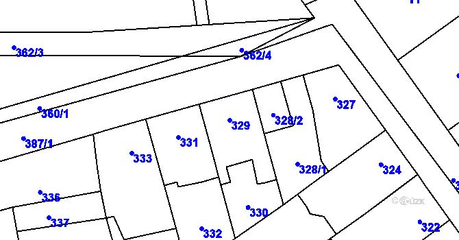 Parcela st. 329 v KÚ Týneček, Katastrální mapa