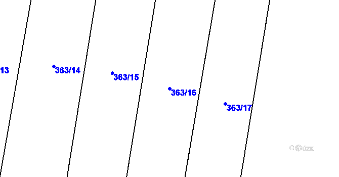 Parcela st. 363/16 v KÚ Týneček, Katastrální mapa