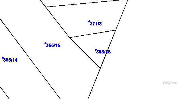 Parcela st. 365/16 v KÚ Týneček, Katastrální mapa