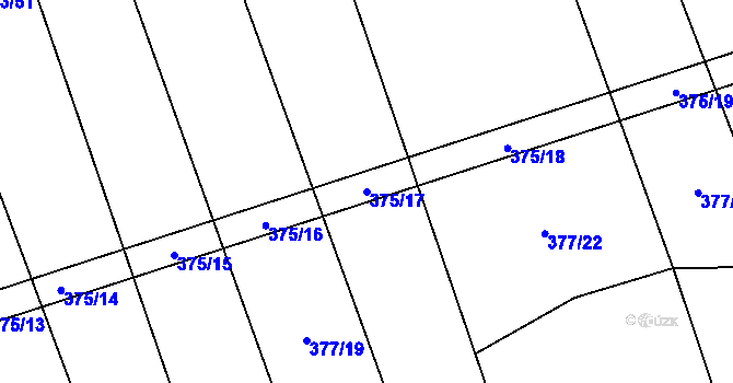 Parcela st. 375/17 v KÚ Týneček, Katastrální mapa