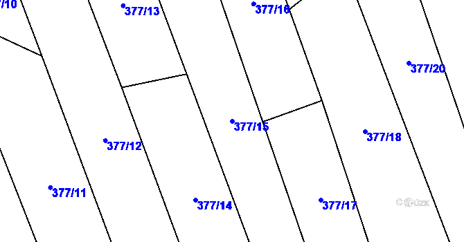 Parcela st. 377/15 v KÚ Týneček, Katastrální mapa