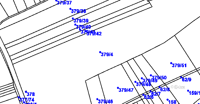 Parcela st. 379/4 v KÚ Týneček, Katastrální mapa