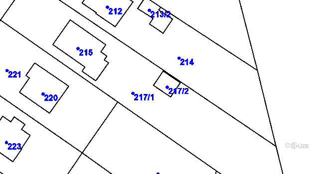 Parcela st. 217/2 v KÚ Týneček, Katastrální mapa