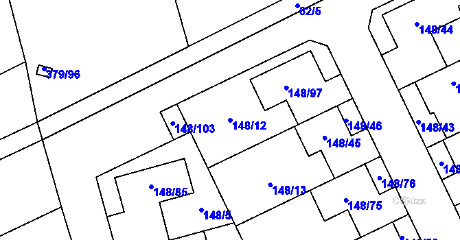 Parcela st. 148/12 v KÚ Týneček, Katastrální mapa