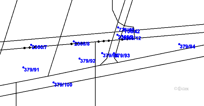 Parcela st. 379/98 v KÚ Týneček, Katastrální mapa