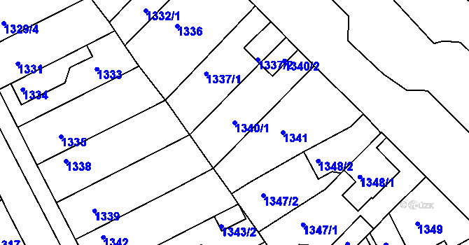 Parcela st. 1340/1 v KÚ Týniště nad Orlicí, Katastrální mapa