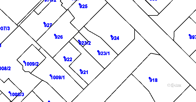 Parcela st. 923/1 v KÚ Týniště nad Orlicí, Katastrální mapa