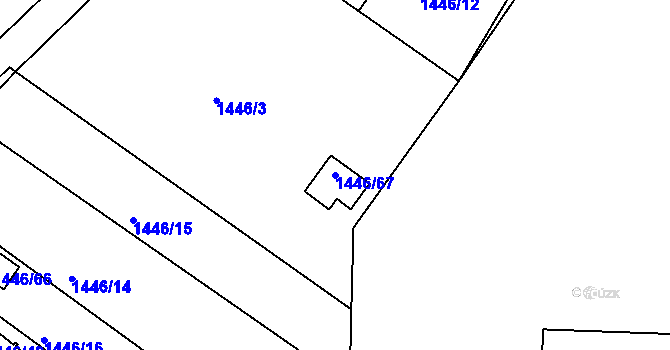 Parcela st. 1446/67 v KÚ Týniště nad Orlicí, Katastrální mapa