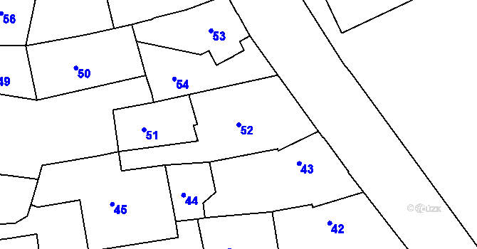 Parcela st. 52 v KÚ Týniště nad Orlicí, Katastrální mapa