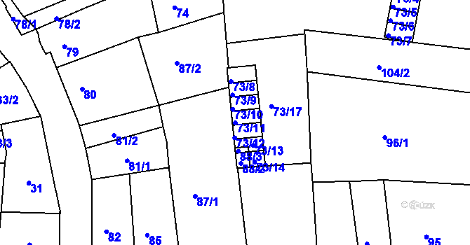 Parcela st. 73/11 v KÚ Týniště nad Orlicí, Katastrální mapa