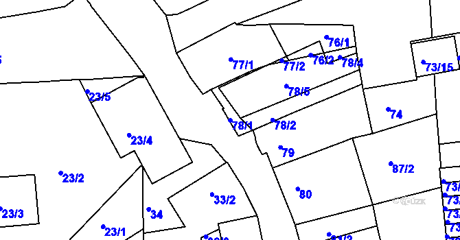 Parcela st. 78/1 v KÚ Týniště nad Orlicí, Katastrální mapa