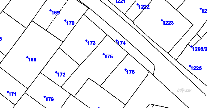 Parcela st. 175 v KÚ Týniště nad Orlicí, Katastrální mapa