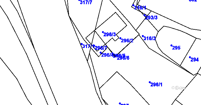 Parcela st. 296/4 v KÚ Týniště nad Orlicí, Katastrální mapa