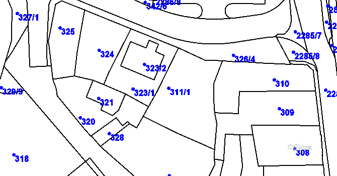 Parcela st. 311/1 v KÚ Týniště nad Orlicí, Katastrální mapa