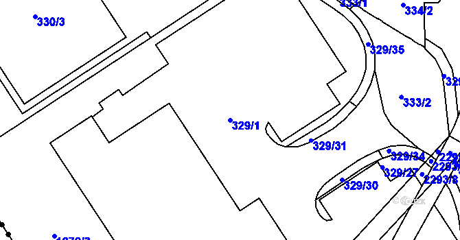 Parcela st. 329/1 v KÚ Týniště nad Orlicí, Katastrální mapa