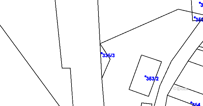 Parcela st. 335/3 v KÚ Týniště nad Orlicí, Katastrální mapa