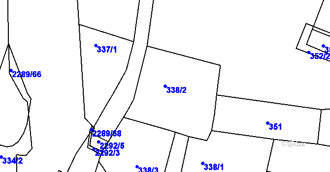Parcela st. 338/2 v KÚ Týniště nad Orlicí, Katastrální mapa