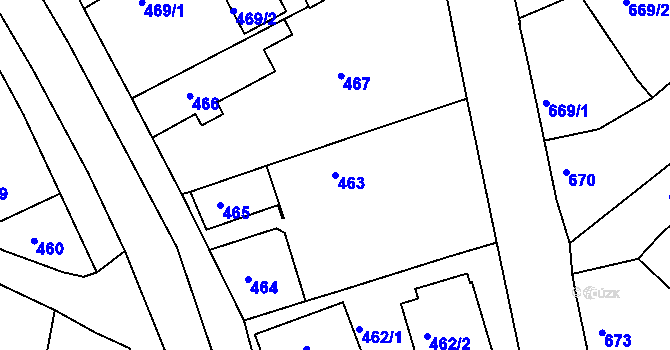 Parcela st. 463 v KÚ Týniště nad Orlicí, Katastrální mapa