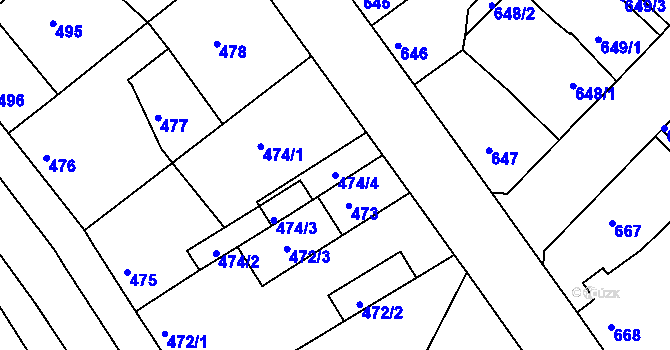 Parcela st. 474/4 v KÚ Týniště nad Orlicí, Katastrální mapa