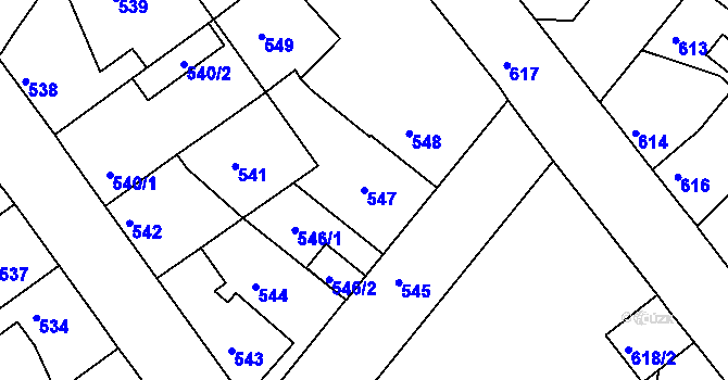 Parcela st. 547 v KÚ Týniště nad Orlicí, Katastrální mapa