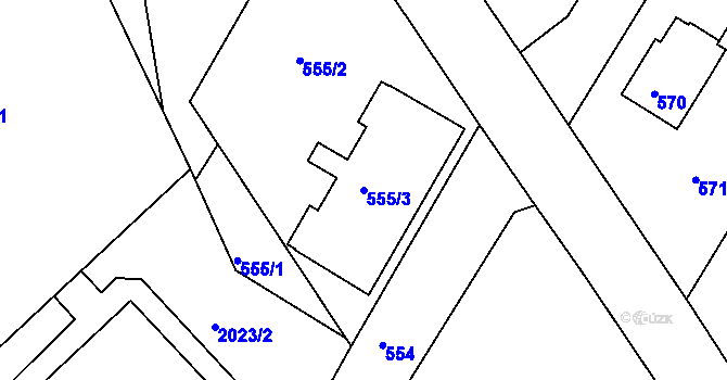 Parcela st. 555/3 v KÚ Týniště nad Orlicí, Katastrální mapa