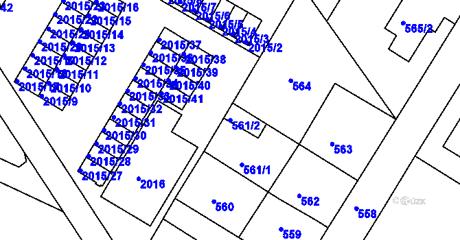 Parcela st. 561/2 v KÚ Týniště nad Orlicí, Katastrální mapa