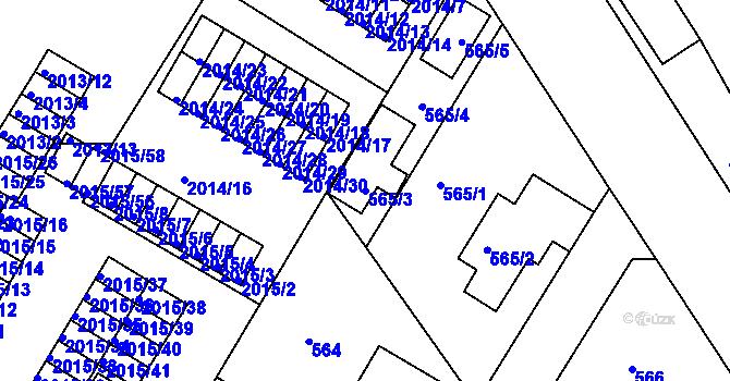 Parcela st. 565/3 v KÚ Týniště nad Orlicí, Katastrální mapa