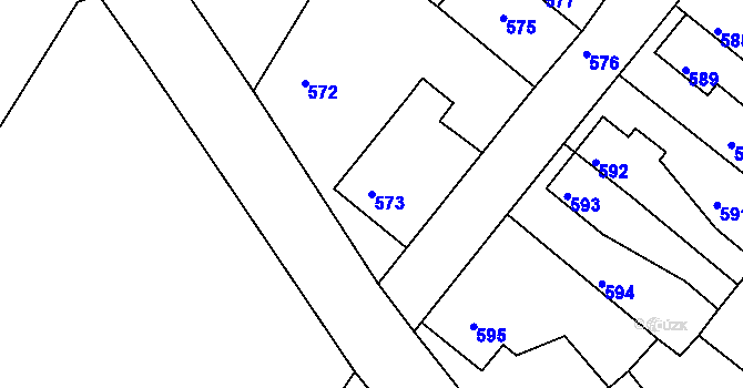 Parcela st. 573 v KÚ Týniště nad Orlicí, Katastrální mapa
