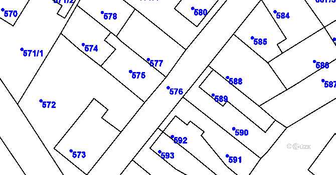 Parcela st. 576 v KÚ Týniště nad Orlicí, Katastrální mapa
