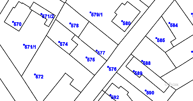Parcela st. 577 v KÚ Týniště nad Orlicí, Katastrální mapa