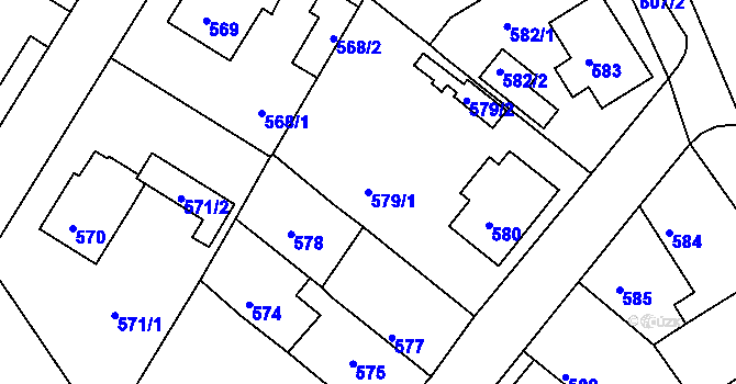 Parcela st. 579/1 v KÚ Týniště nad Orlicí, Katastrální mapa