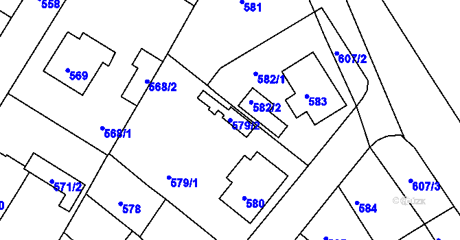 Parcela st. 579/2 v KÚ Týniště nad Orlicí, Katastrální mapa
