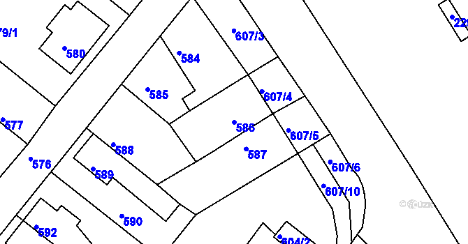 Parcela st. 586 v KÚ Týniště nad Orlicí, Katastrální mapa