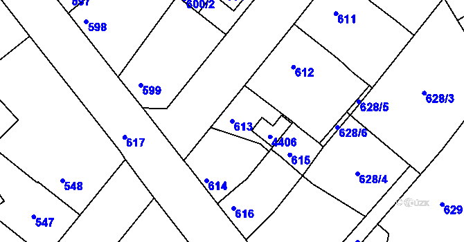 Parcela st. 613 v KÚ Týniště nad Orlicí, Katastrální mapa