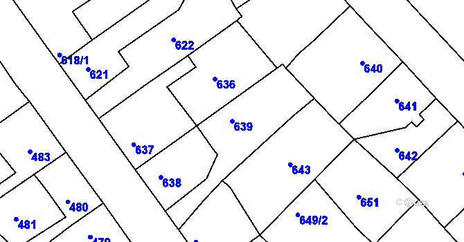 Parcela st. 639 v KÚ Týniště nad Orlicí, Katastrální mapa