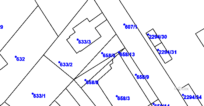 Parcela st. 658/5 v KÚ Týniště nad Orlicí, Katastrální mapa